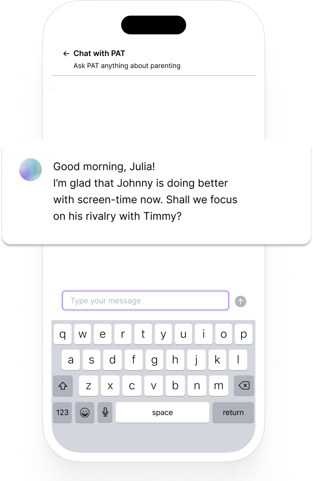 Chat with PAT interface